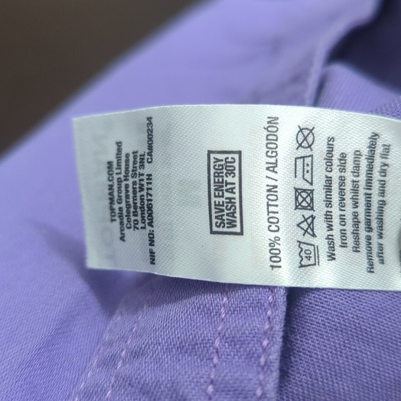 Topman Purple Casual Button Down Shirt - Size M NWT - Picture 6 of 7